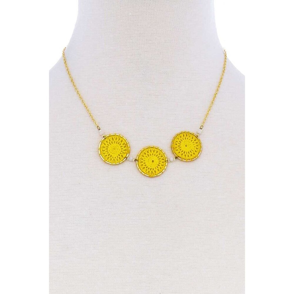 Fashion Triple Circle Pendant Necklace